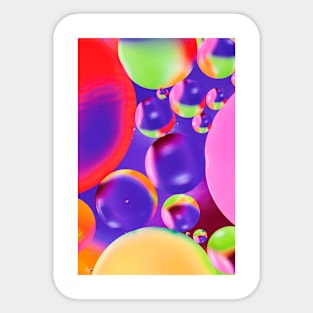 Colorful close up of oil drops in water Sticker